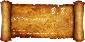 Büte Kazimir névjegykártya